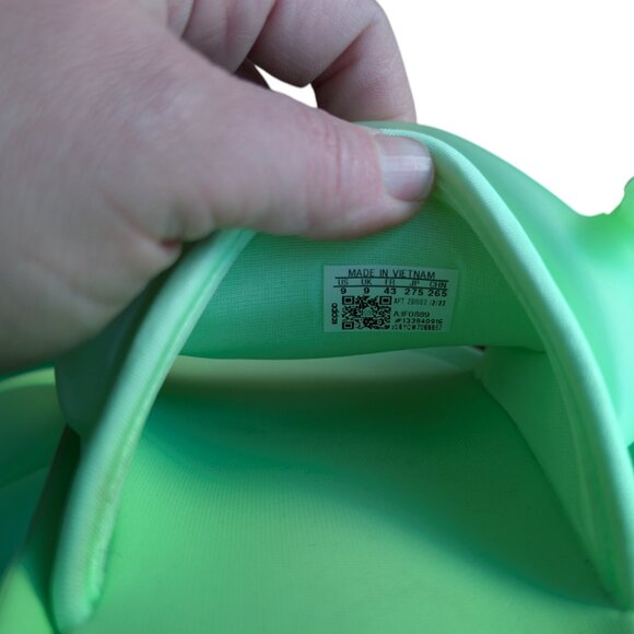 Adidas Adilette Pool Slides Green Glow Slip On Inner Tube Tubing Flip Flops NWT - Picture 11 of 11